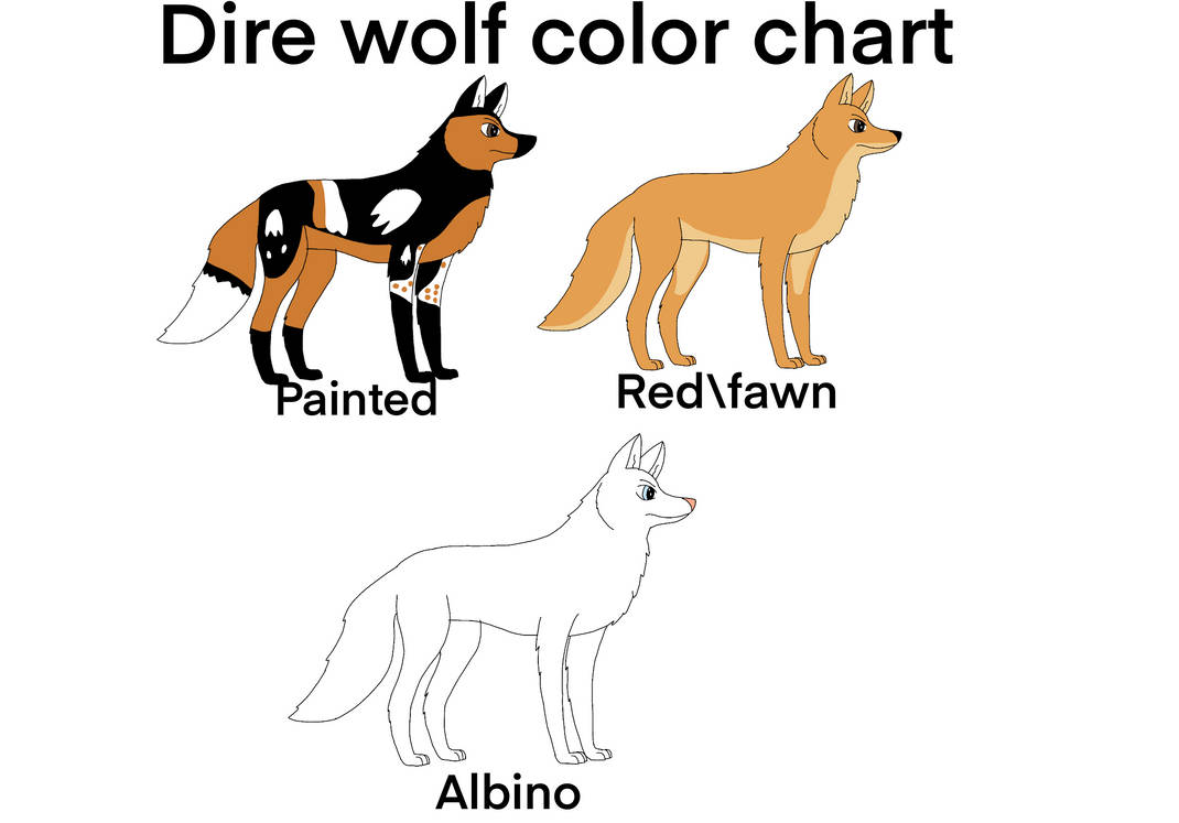 Dire wolf color chart by langostinothed on DeviantArt