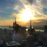 times building dusk panorama