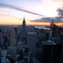 lower manhattan sunset pano
