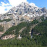 icy stream and mountain