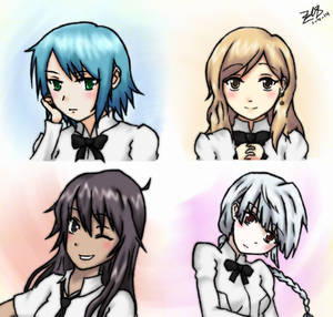 Katawa Shoujo- Miki, Suzu, Saki, Rika