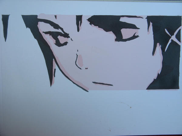 Lain stencil - coloured