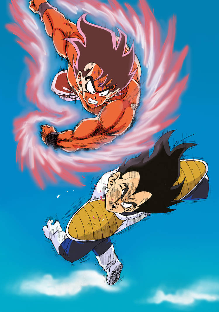 Goku Kaioken X3 vs Vegeta - final by onomox on DeviantArt