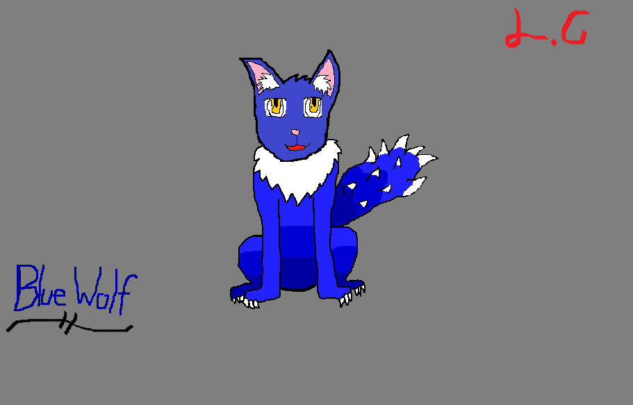 Blue wolf drawing by LCreegon on DeviantArt