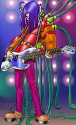 Electric Bassist - color