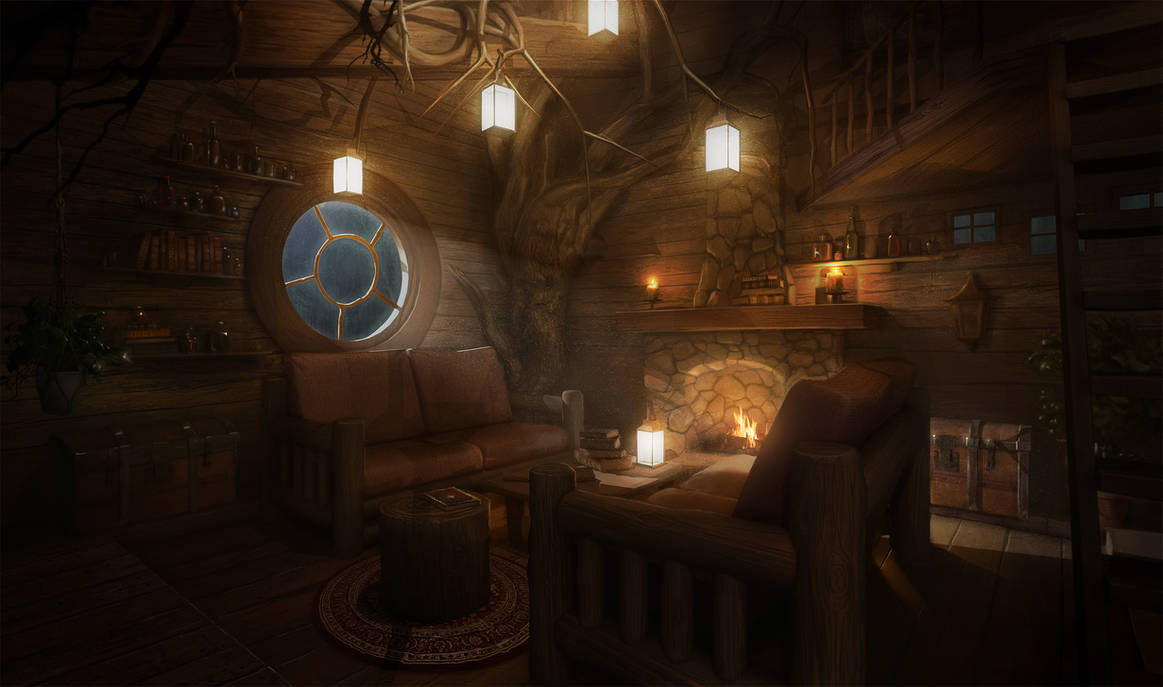 Cosy Treehouse inside by MaxiimusT on DeviantArt
