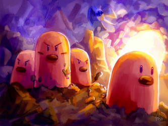 Digglet #50 and Dugtrio #51