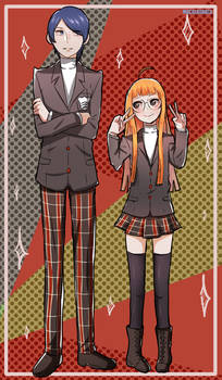 Yusuke y Futaba with Shujin uniform