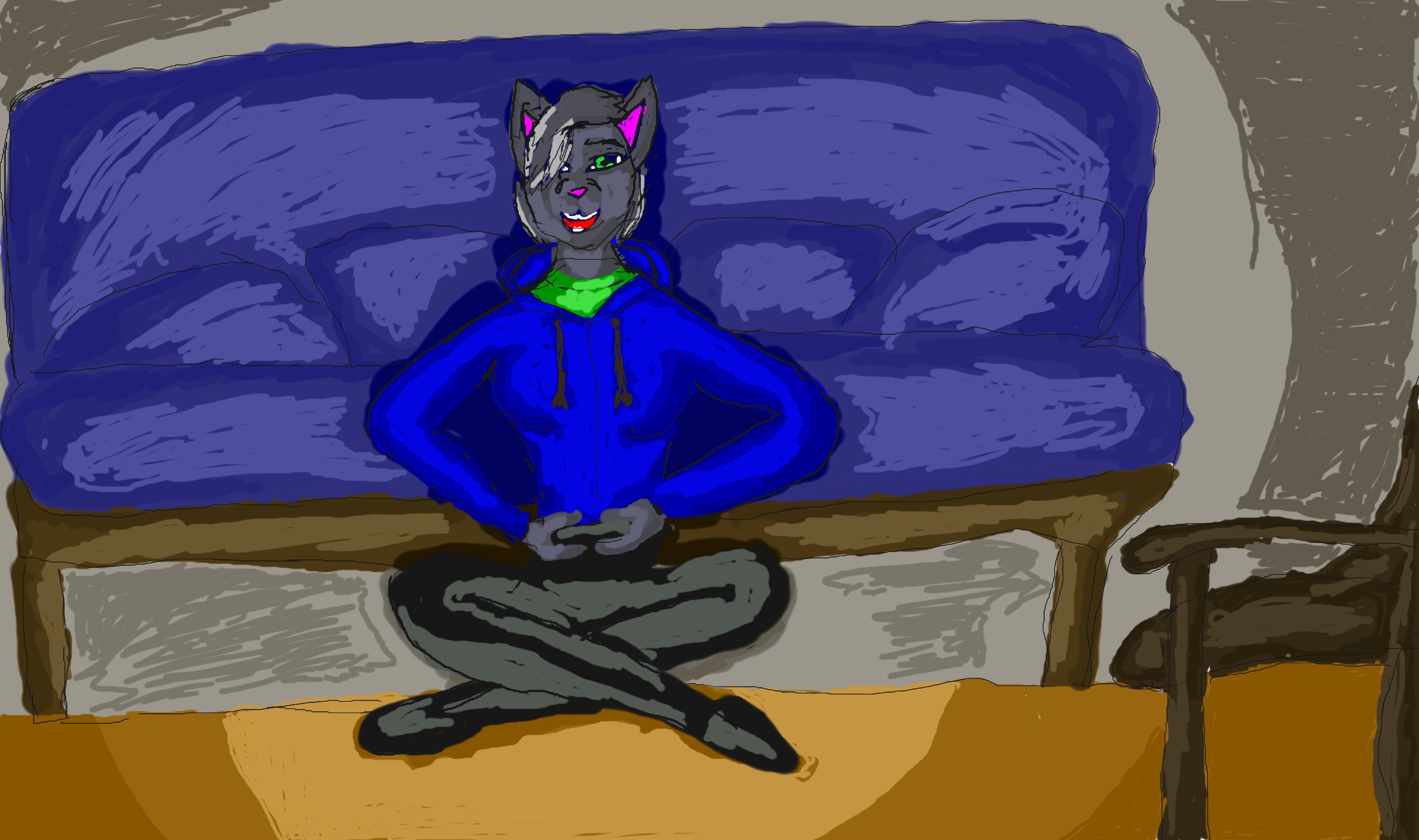 Darkstar playing videogames