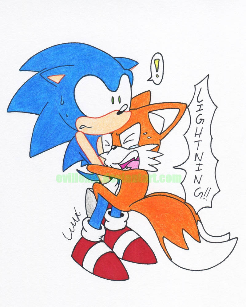 Tails Scared Tails is Still Scared of Lightning (redraw) by EvilLexie on DeviantArt