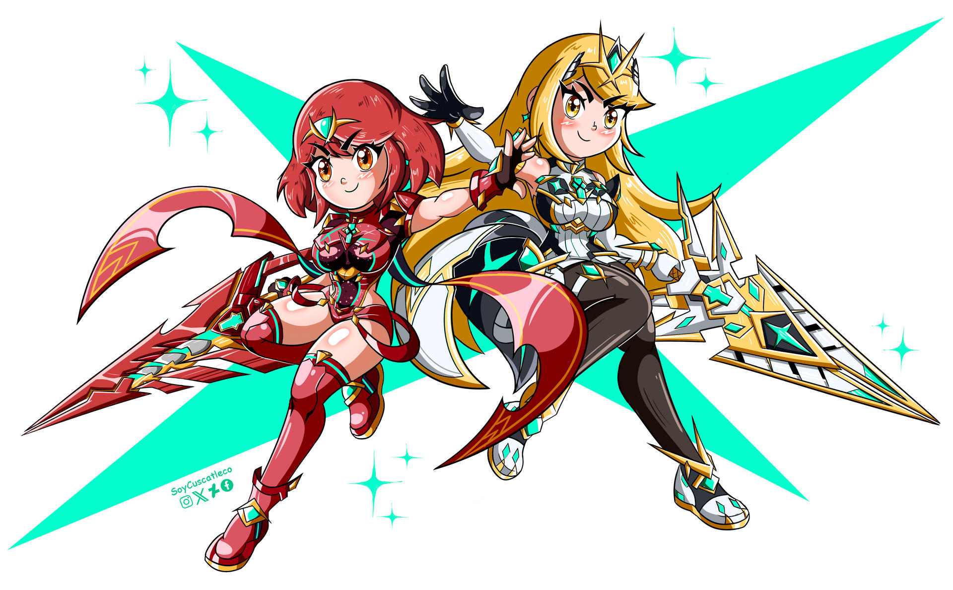 Pyra Karbutt Pyra and Mythra awakens by SoyCuscatleco on DeviantArt