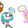 Fluttershy Meets Gumball and Darwin