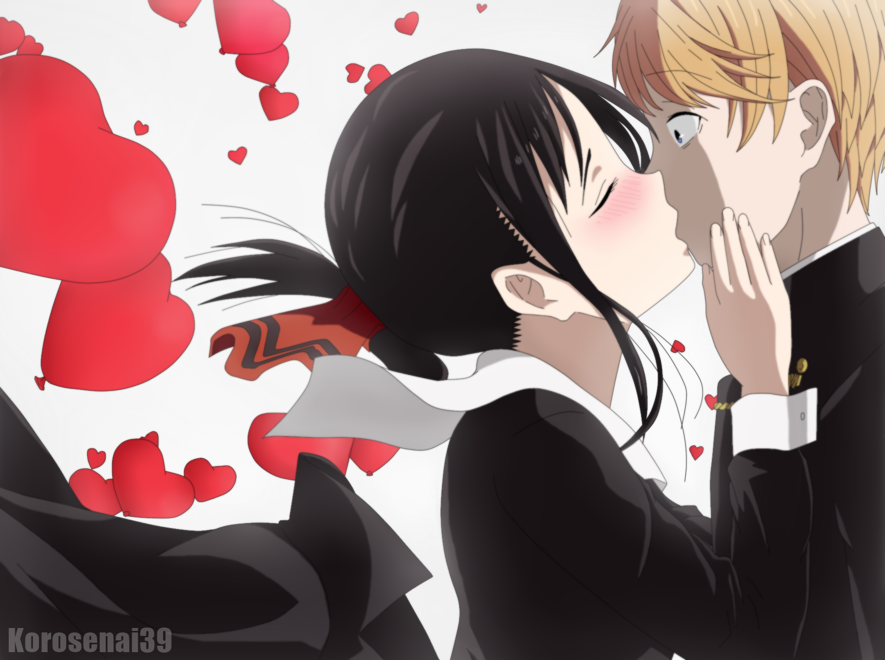 Sama love life. Кагуя и Миюки поцелуй. Кагуя и Миюки леди баг.