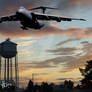 C-5 flys over Westover Air Reserve Base