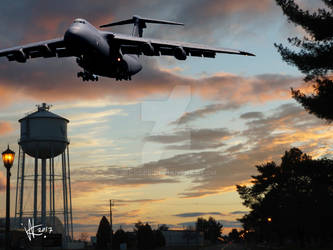 C-5 flys over Westover Air Reserve Base