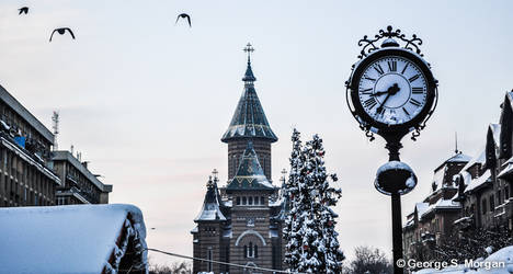 City under snow