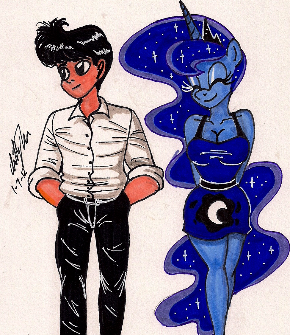 Tommy and Anthro Princess Luna