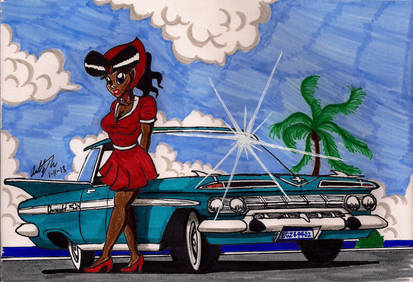 Crystal and her 1959 Impala