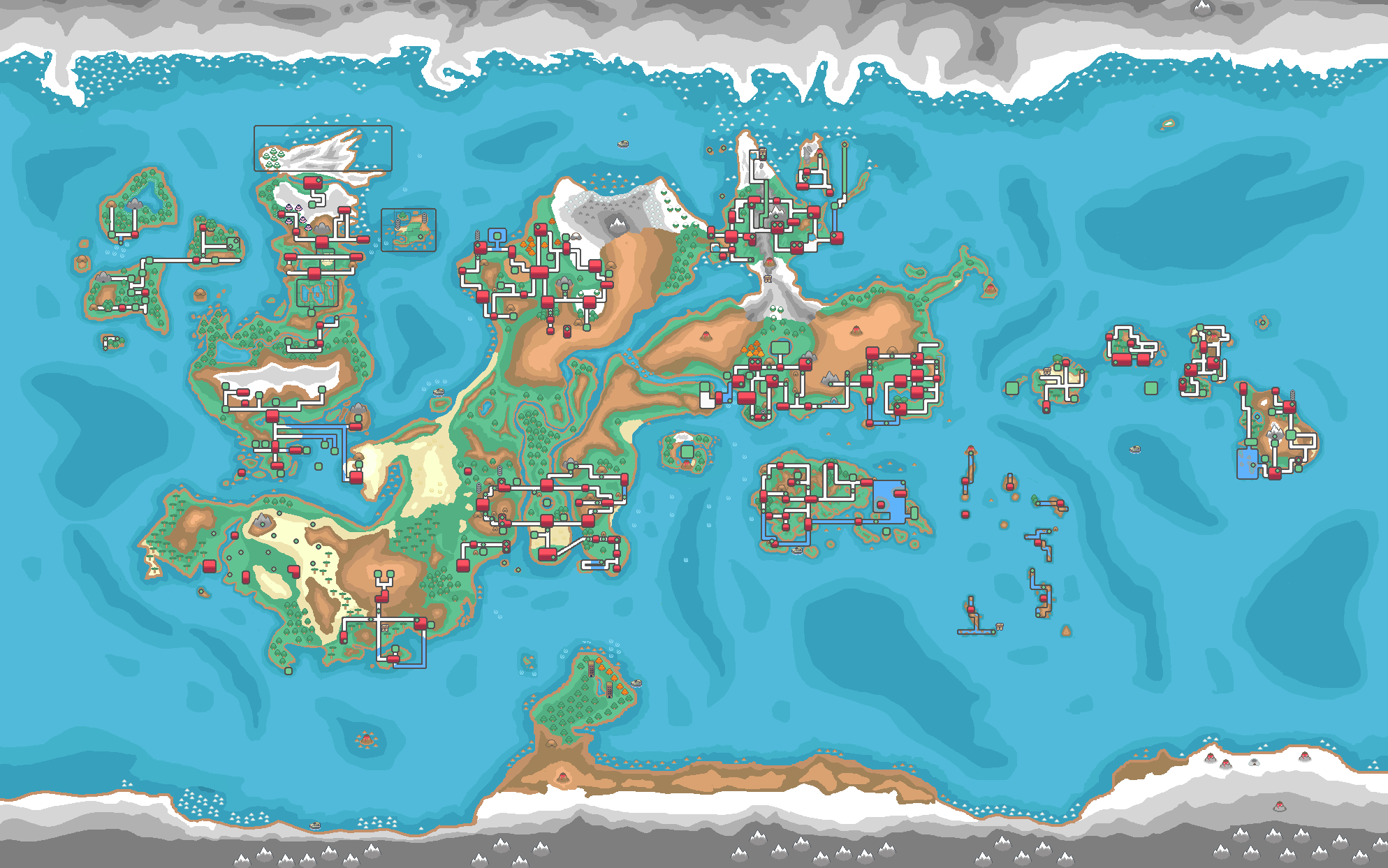 Pokémon World Map Kanto Johto Hoenn Sinnoh Orange Islands Sevii