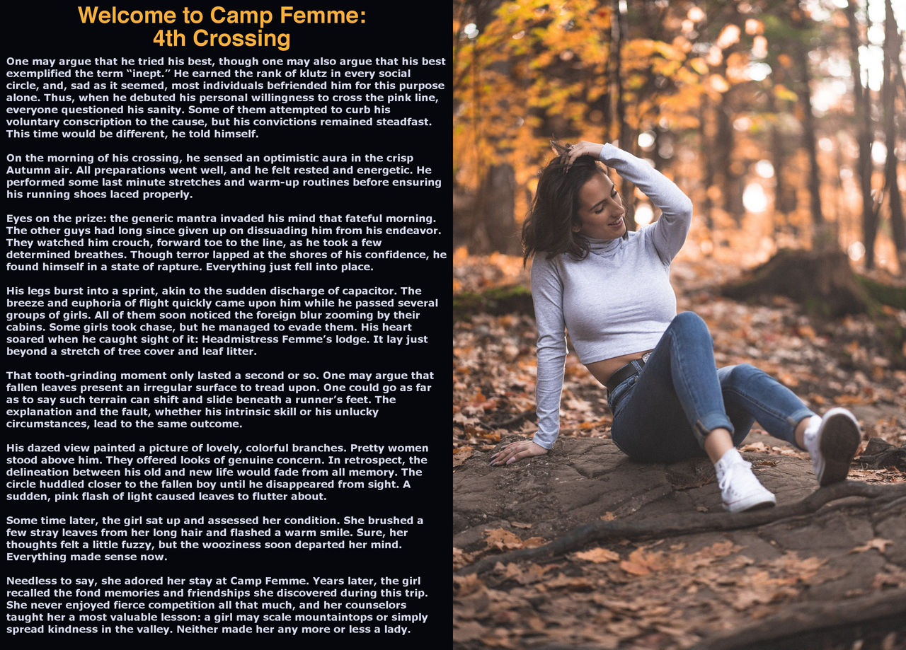 Welcome to Camp Femme: 4th Crossing (TG Caption) by Miss-Paintables on