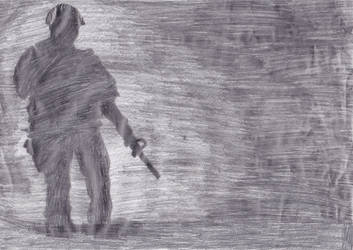 lonely soldier in the dark drawing by me by naruXhinata