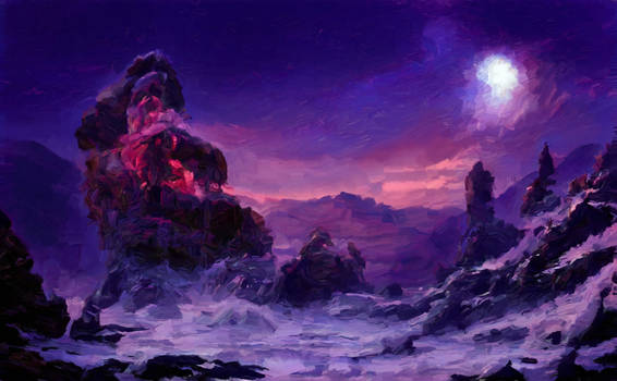 Fantasy Landscape Purple Haze Night