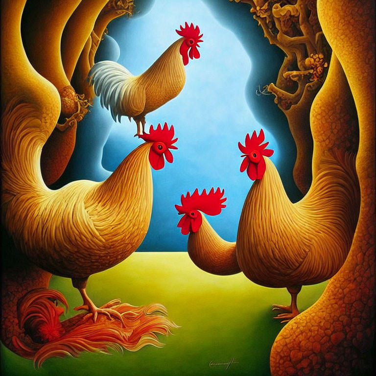 Chickens Abstract by NothingIsManual on DeviantArt