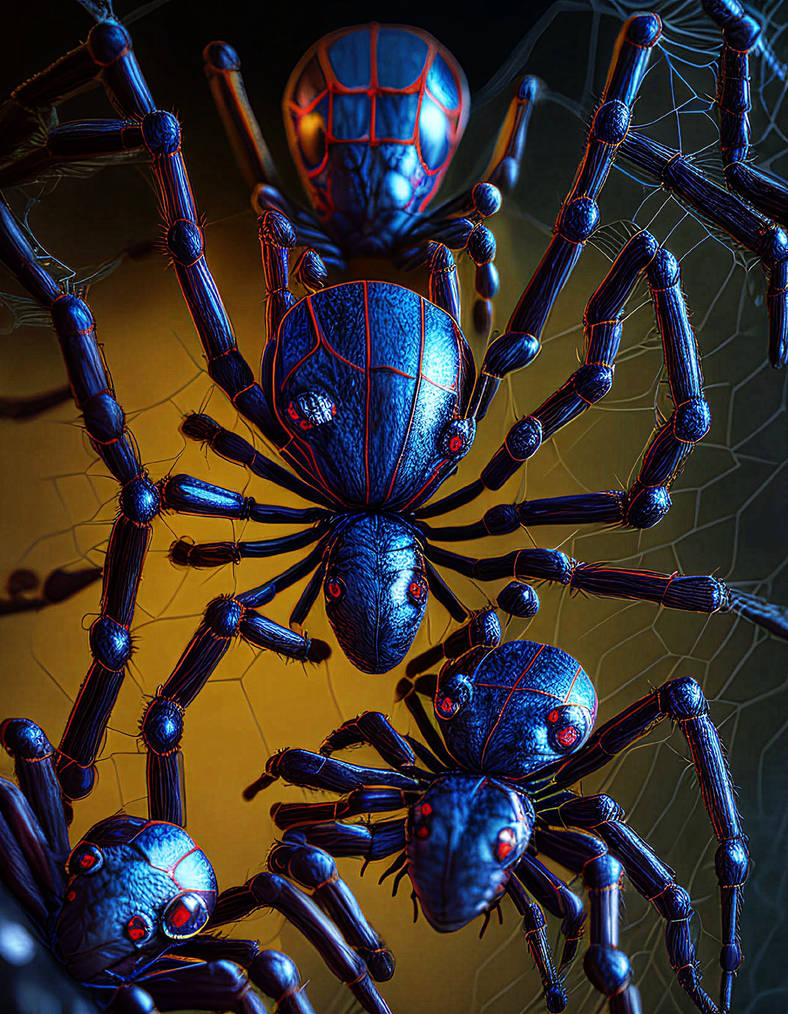 Blue Spiders Pattern Blue Spiders by NothingIsManual on DeviantArt
