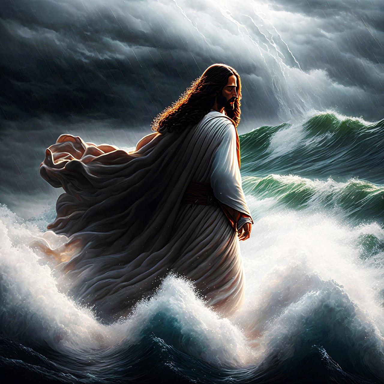 Jesus Walks on Water by AllAiAlways on DeviantArt
