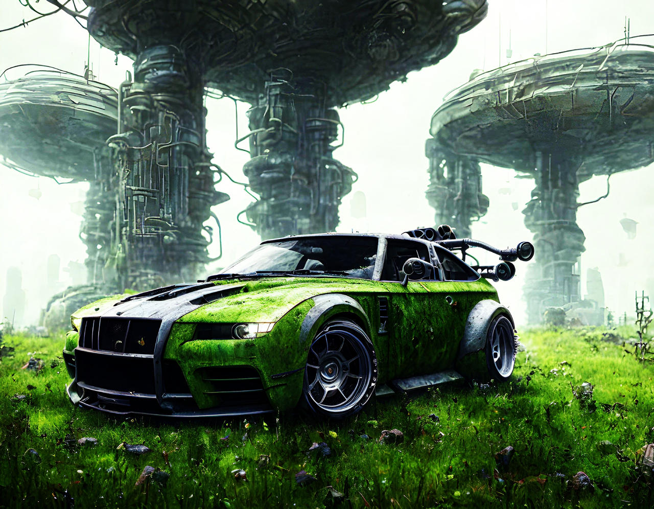 Mossy Cyberpunk Car by AllAiAlways on DeviantArt