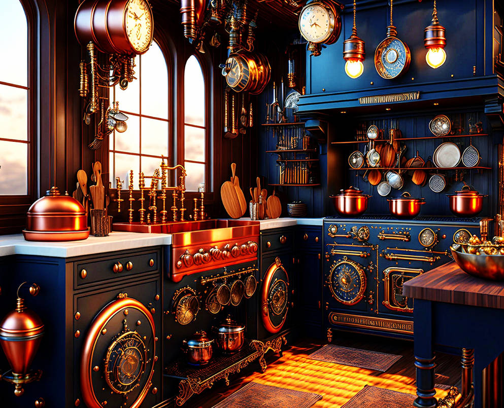Steampunk Kitchen by AllAiAlways on DeviantArt
