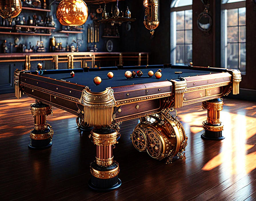 Steampunk Pool Table by AllAiAlways on DeviantArt
