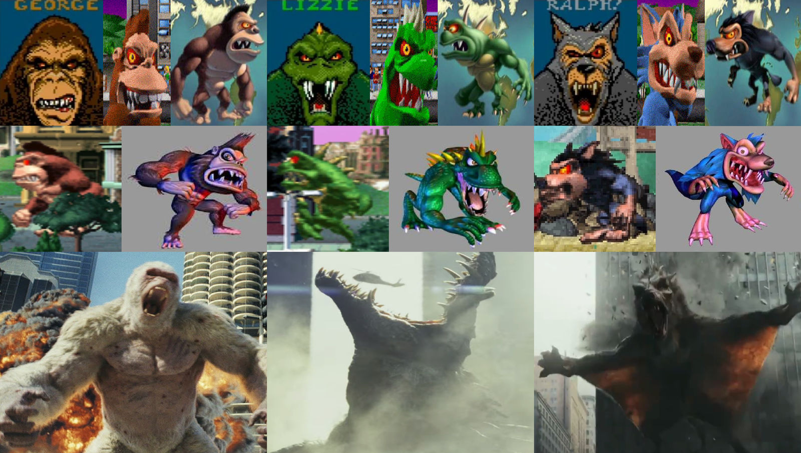 George Ralphs Image Evolution George Lizzie Ralph by MnstrFrc on DeviantArt