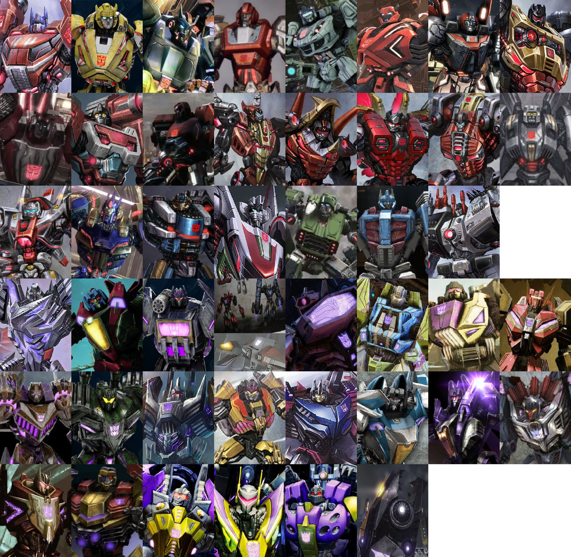 Transformers Fall Of Cybertron All Characters