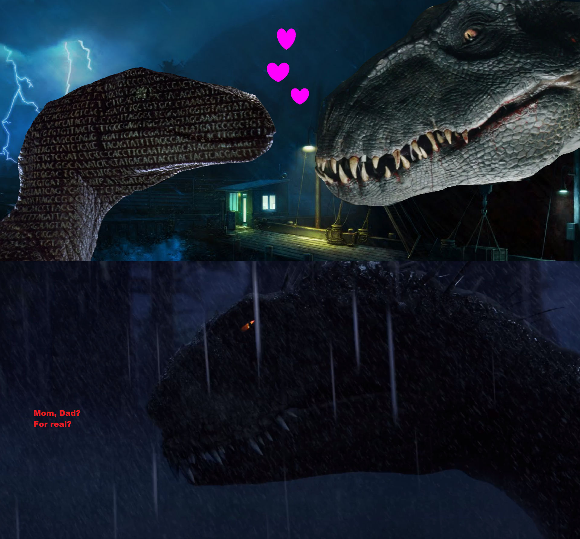2 Raptor Friends Raptor Couple in the Rain by MnstrFrc on DeviantArt