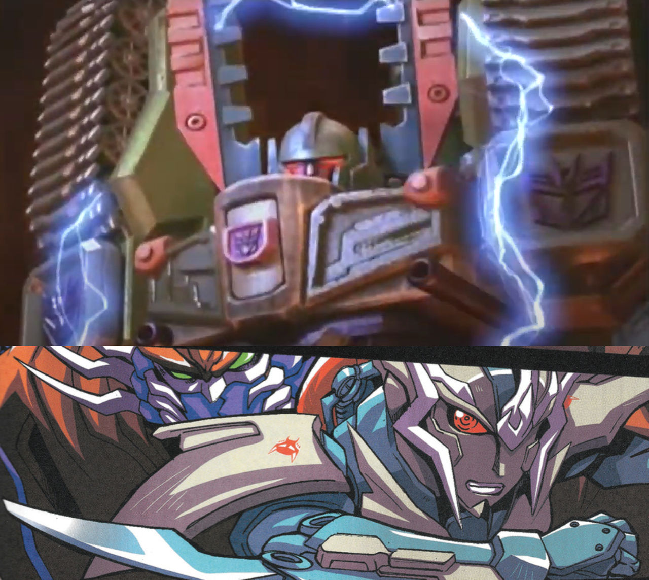 Rampage and Transmutate vs Megatron (Armada) by MnstrFrc on DeviantArt