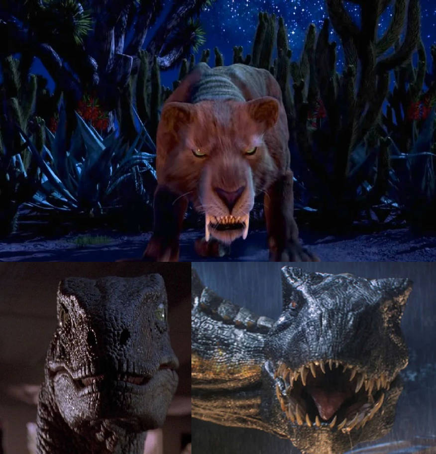 Raptor Couple vs Sabretooth Tiger by MnstrFrc on DeviantArt