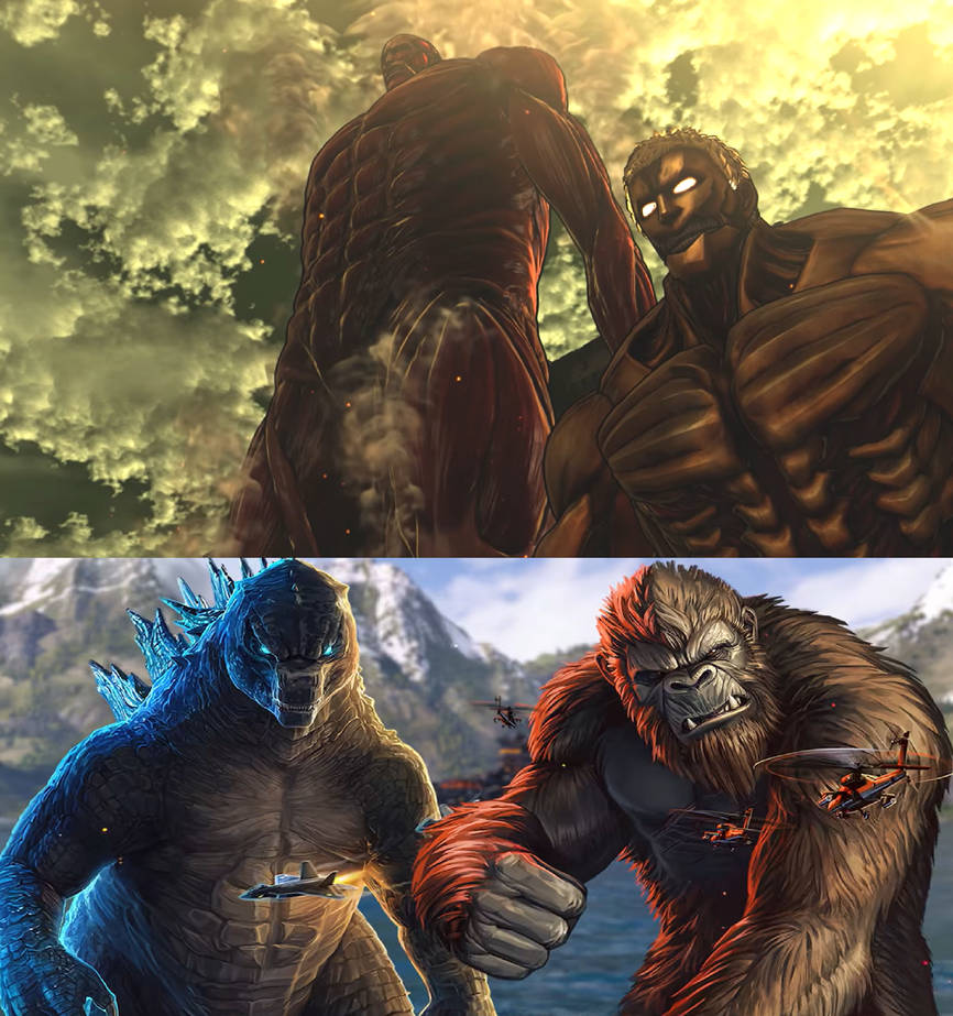 Godzilla And Kong Vs Colossal Titan Armored Titan By Mnstrfrc On Deviantart Godzilla And Kong Vs Colossal Titan Armored Titan By Mnstrfrc On Deviantart