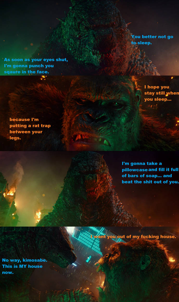 Godzilla and Kong Threaten Each Other (2) by MnstrFrc on DeviantArt