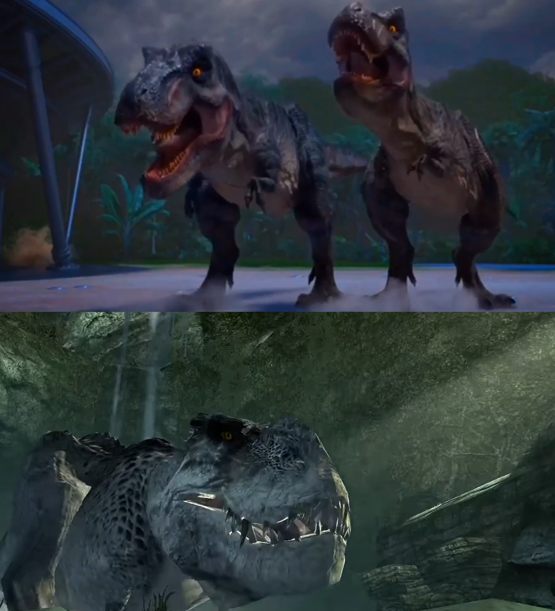 Big Eatie and Little Eatie vs V-Rex by MnstrFrc on DeviantArt