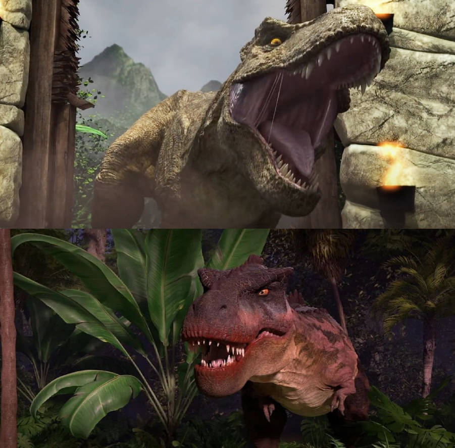 Rexy vs Tarbosaurus by MnstrFrc on DeviantArt