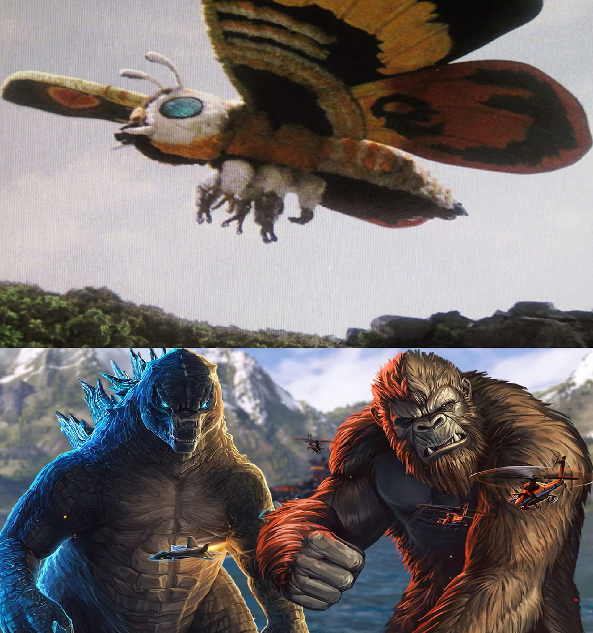 Mothla Mothra 1996 vs Godzilla and Kong by MnstrFrc on DeviantArt