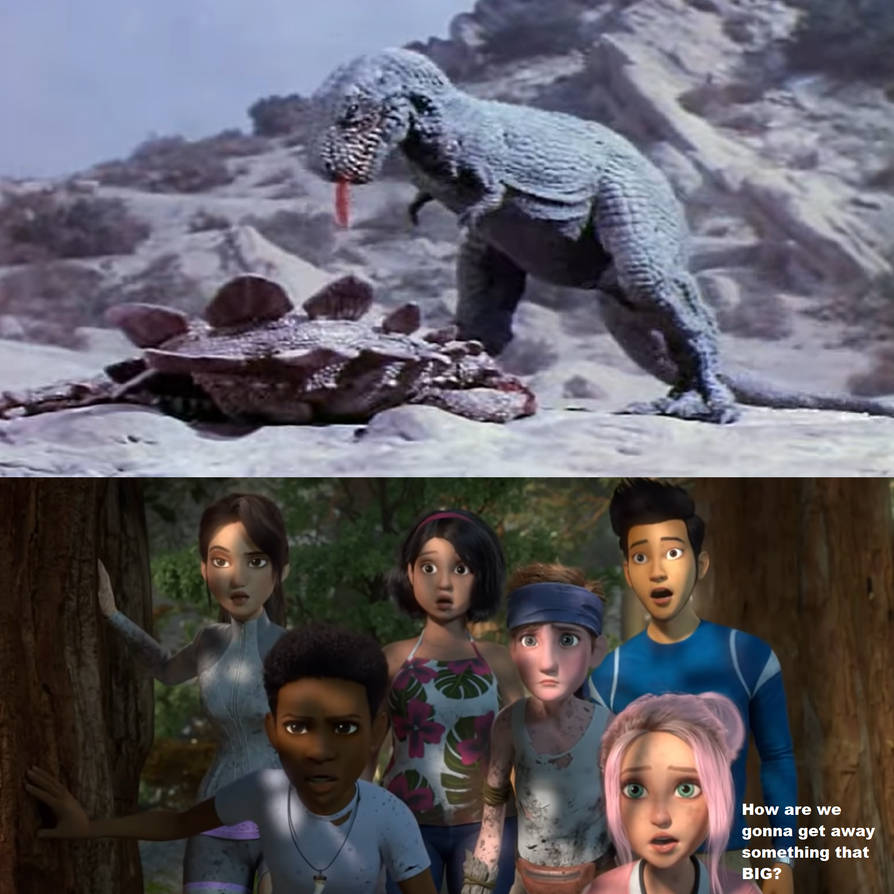 The Nublar Six see the Alien T-Rex eating by MnstrFrc on DeviantArt