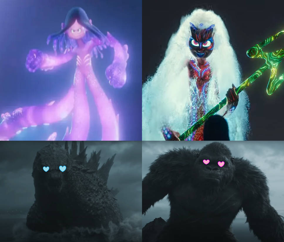 Ruby Gillman and Chelsea vs Godzilla and Kong by MnstrFrc on DeviantArt