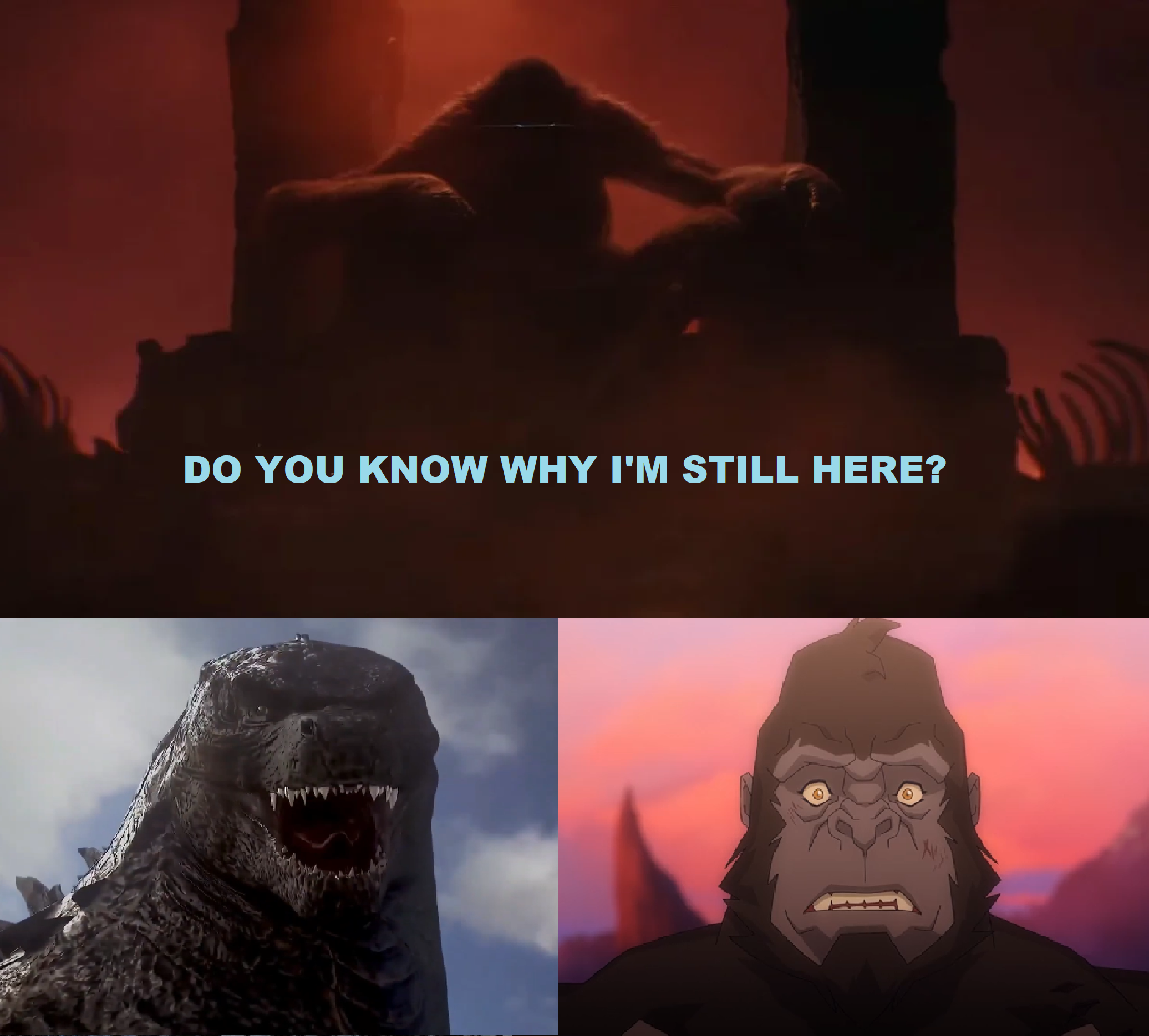 Godzilla and Kong see the Scar King by MnstrFrc on DeviantArt