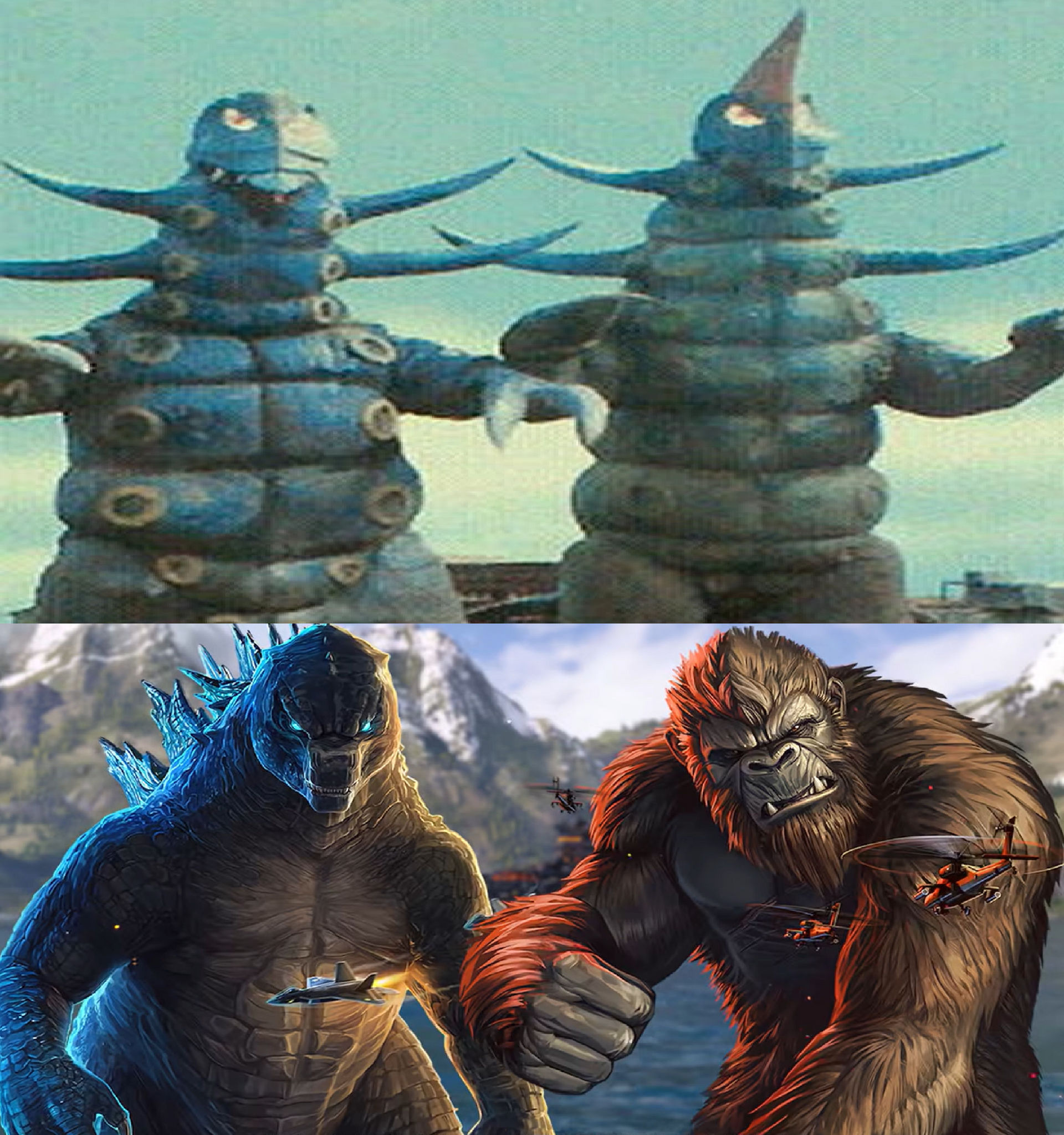 Garon Deviantart Godzilla and Kong vs Garon and Littre by MnstrFrc on DeviantArt