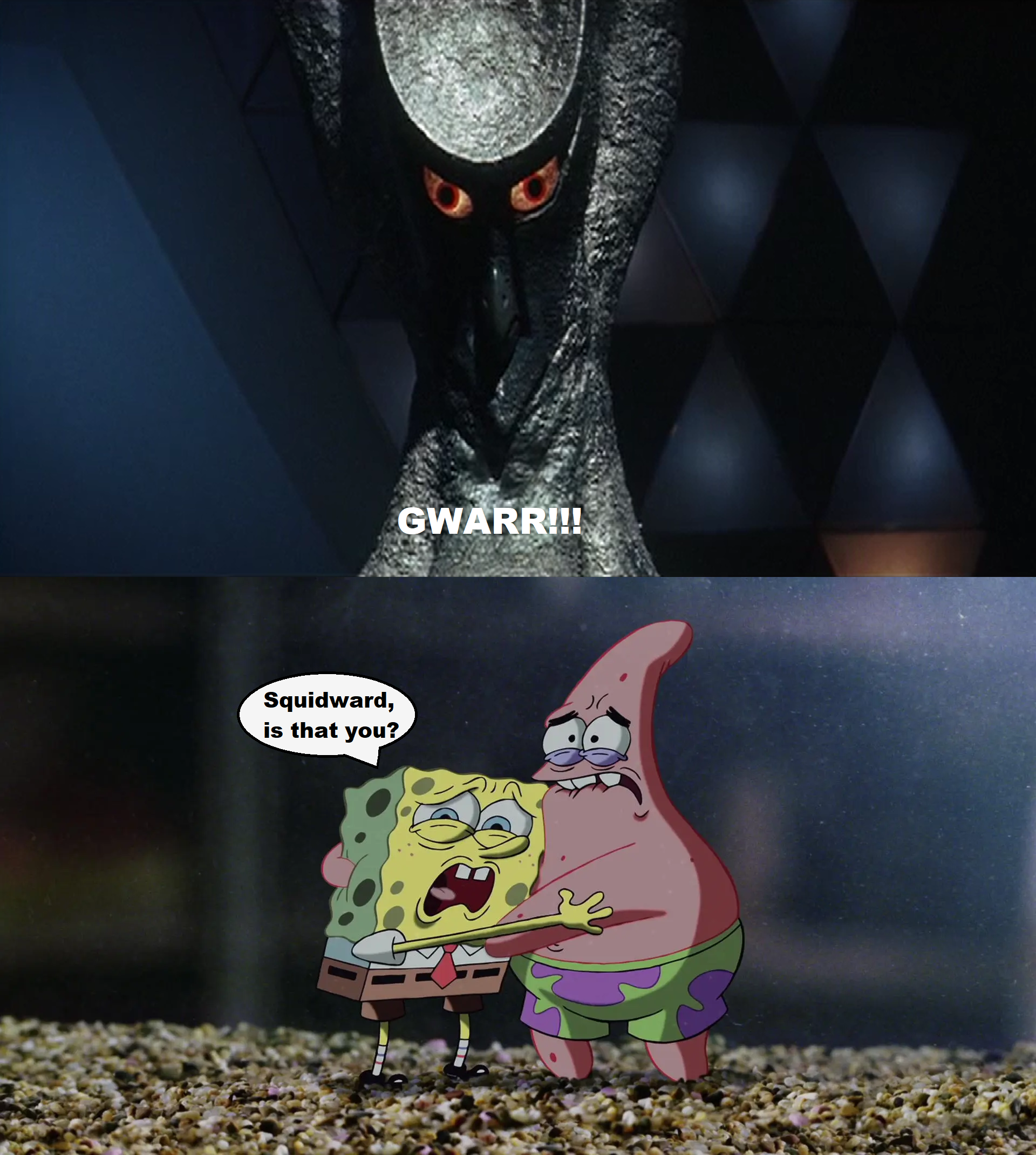 Patrick. See Spongebob and Patrick see Viras by MnstrFrc on DeviantArt