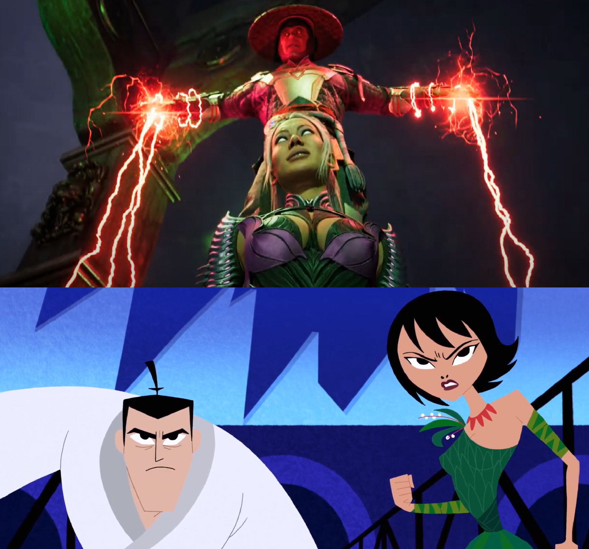 Samurai Jack and Ashi vs Raiden and Sindel by MnstrFrc on DeviantArt