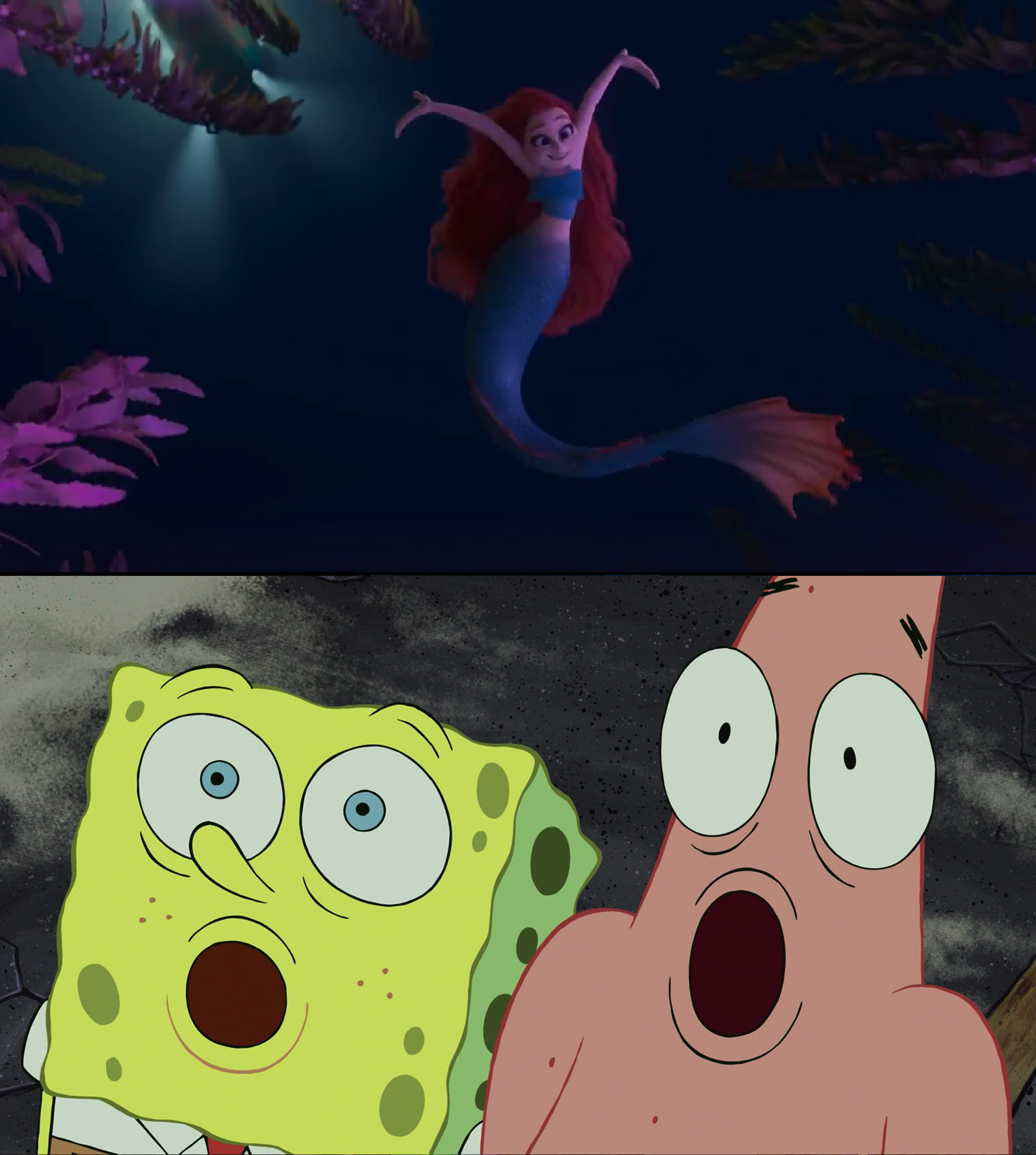Patrick. See Spongebob and Patrick see the New Girl by MnstrFrc on DeviantArt