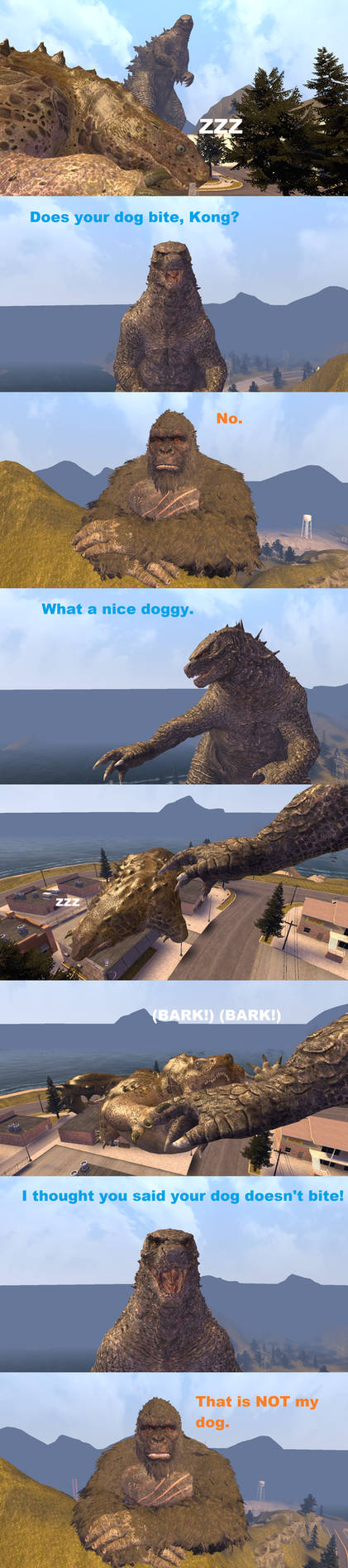 Godzilla petted Titanus Doug by MnstrFrc on DeviantArt
